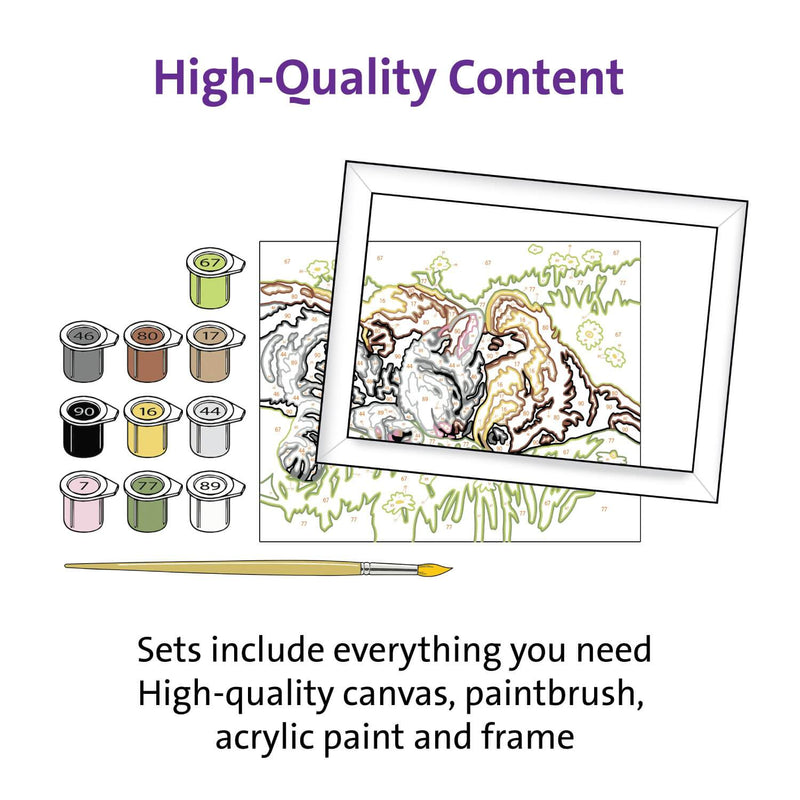 features of a CreArt paint by numbers set