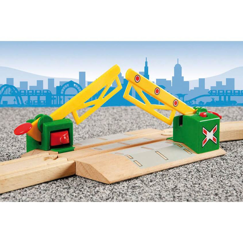 brio toy train crossing set