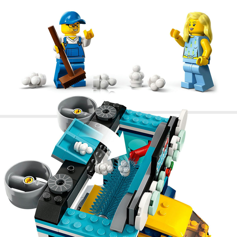 Accessories and function of the lego car wash set