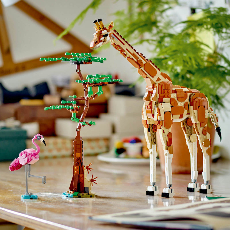 Photo of Lego giraffe and flamingo