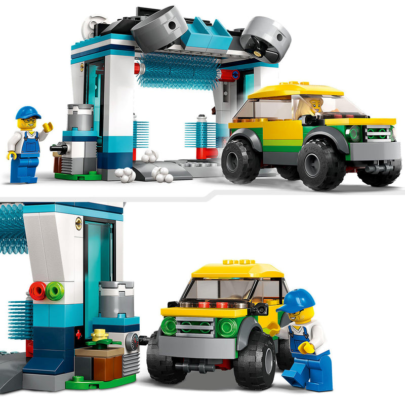 Features of the lego car wash set