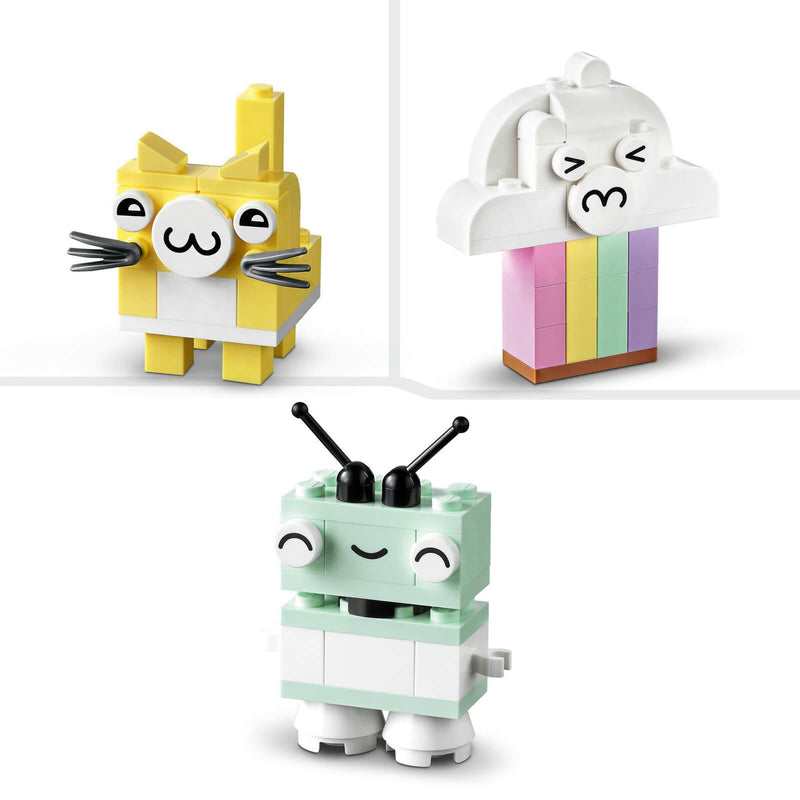 lego pastel cat robot and cloud