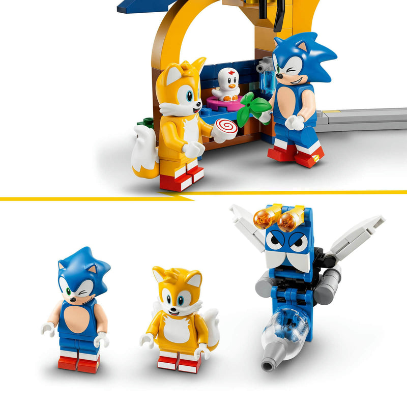 Lego sonic and miles minifigures close up