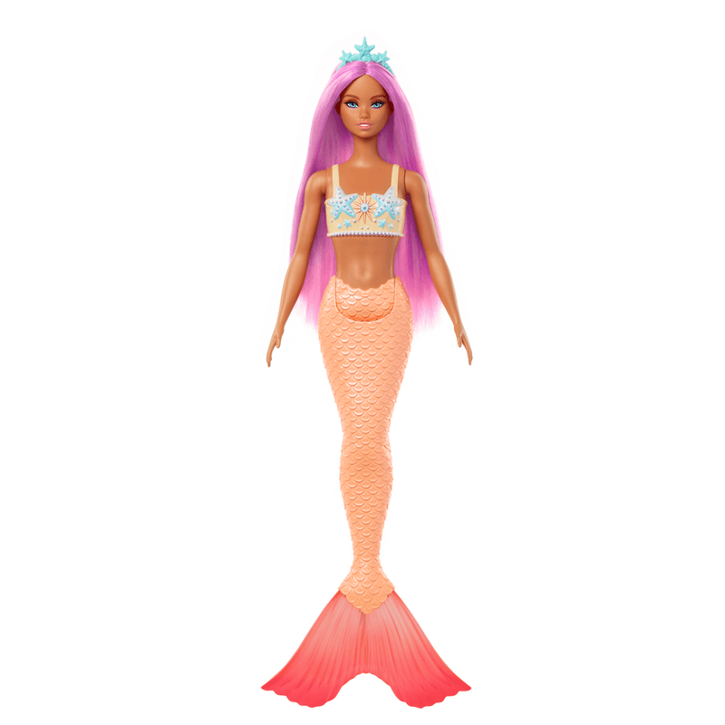 full image of mermaid barbie with pink hair