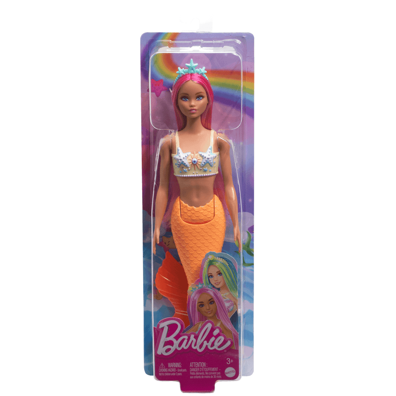 image of mermaid barbie in packaging