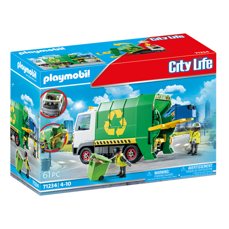 playmobil city life recycling truck box toy