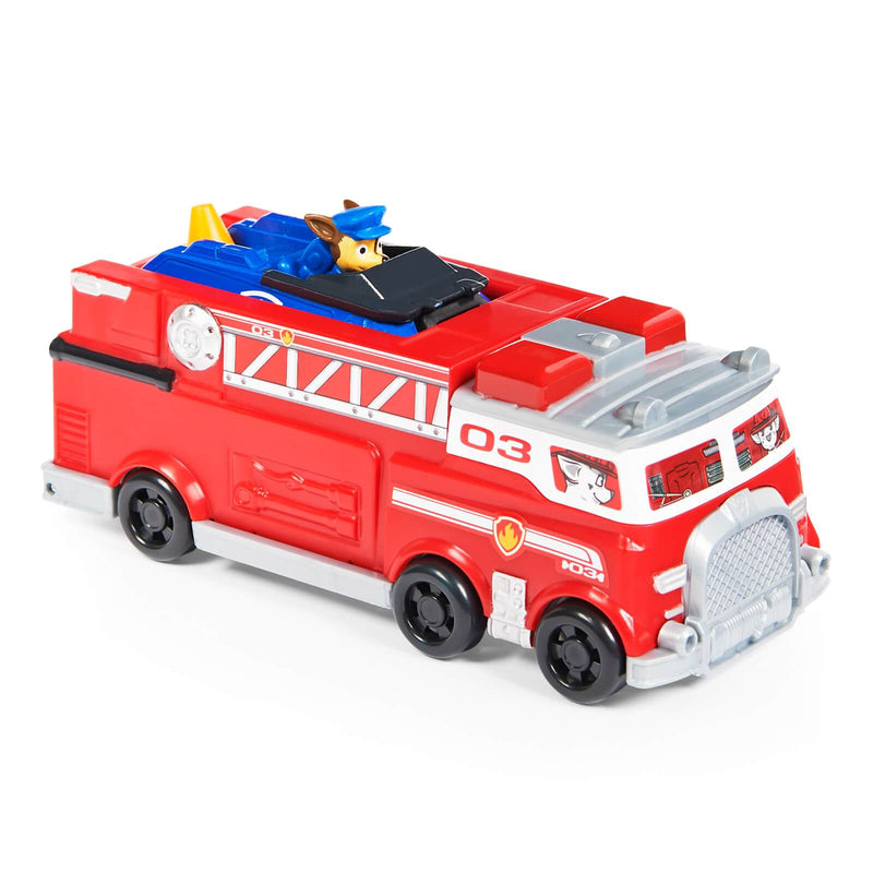 fire engine toy with paw patrol chase inside