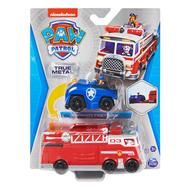 paw patrol chase police vehicle and marshall fire truck