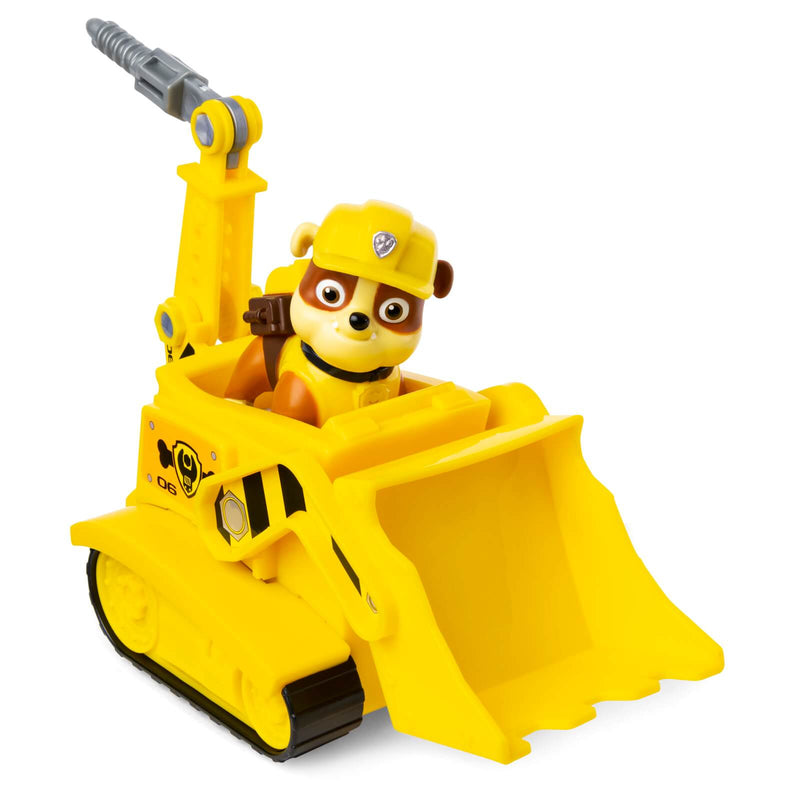 paw patrol rubble in his yellow bulldozer