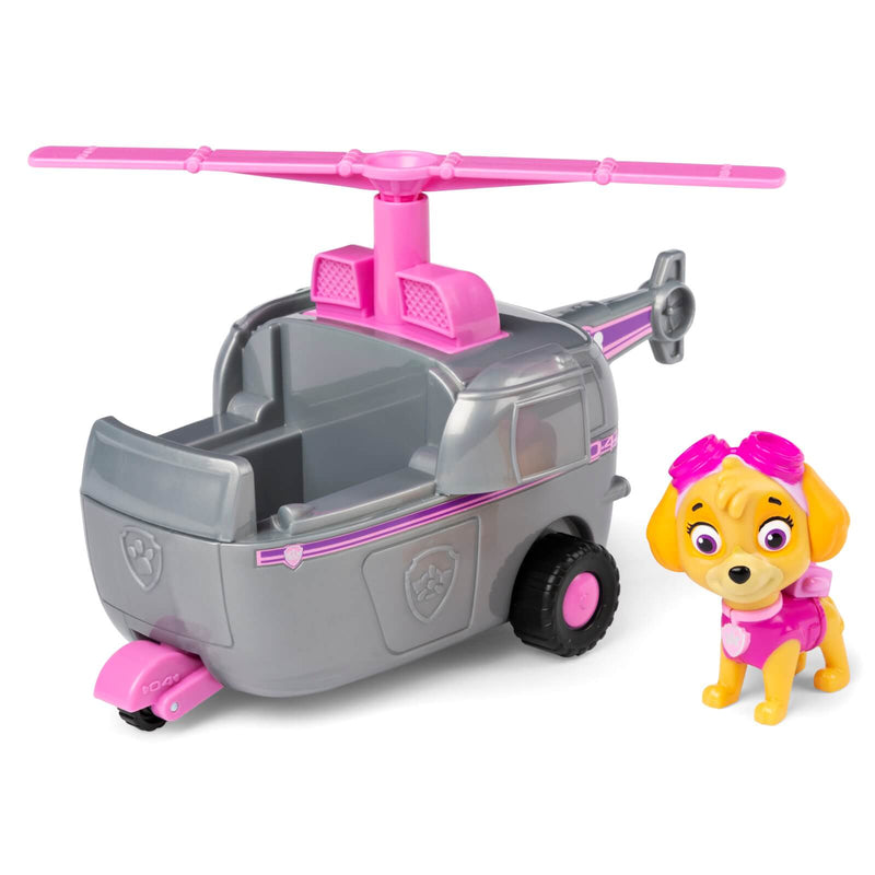 sky from paw patrol figure next to her helicopter