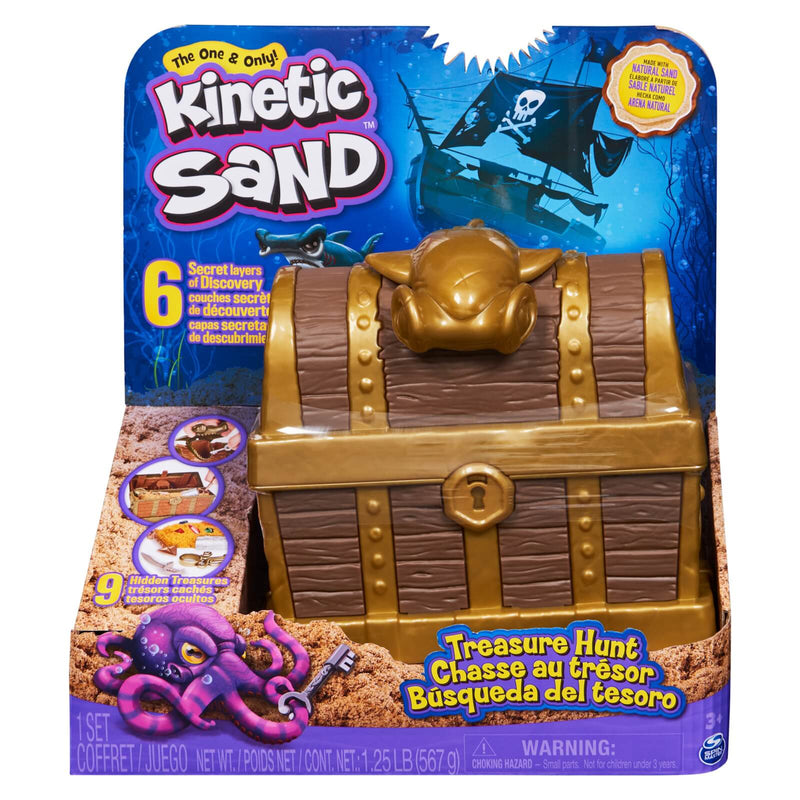 kinetic sand treasure hunt playset in packaging